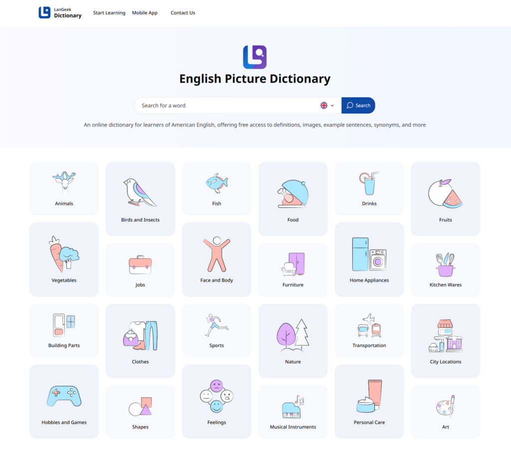 Picture Dictionary | LanGeek Help Center
