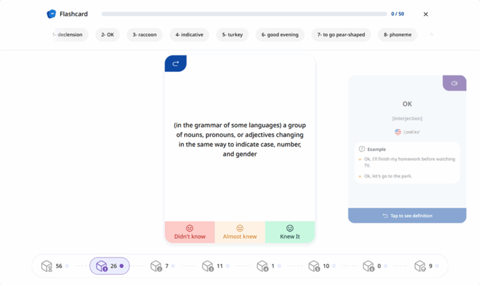 langeek daily word cards screenshot