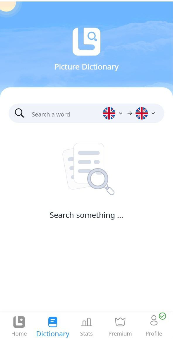 LanGeek mobile Picture Dictionary home page